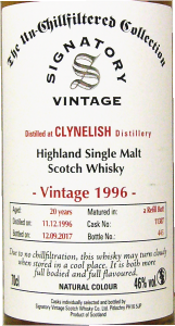 クライヌリッシュ20年 1996 リフィルバット シグナトリービンテージ アンチルフィルタード