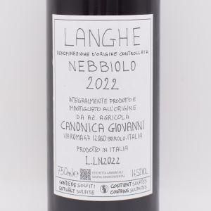 ランゲ ネッビオーロ 2022 赤 750ml / Giovanni Canonica ジョヴァンニ・カノーニカ